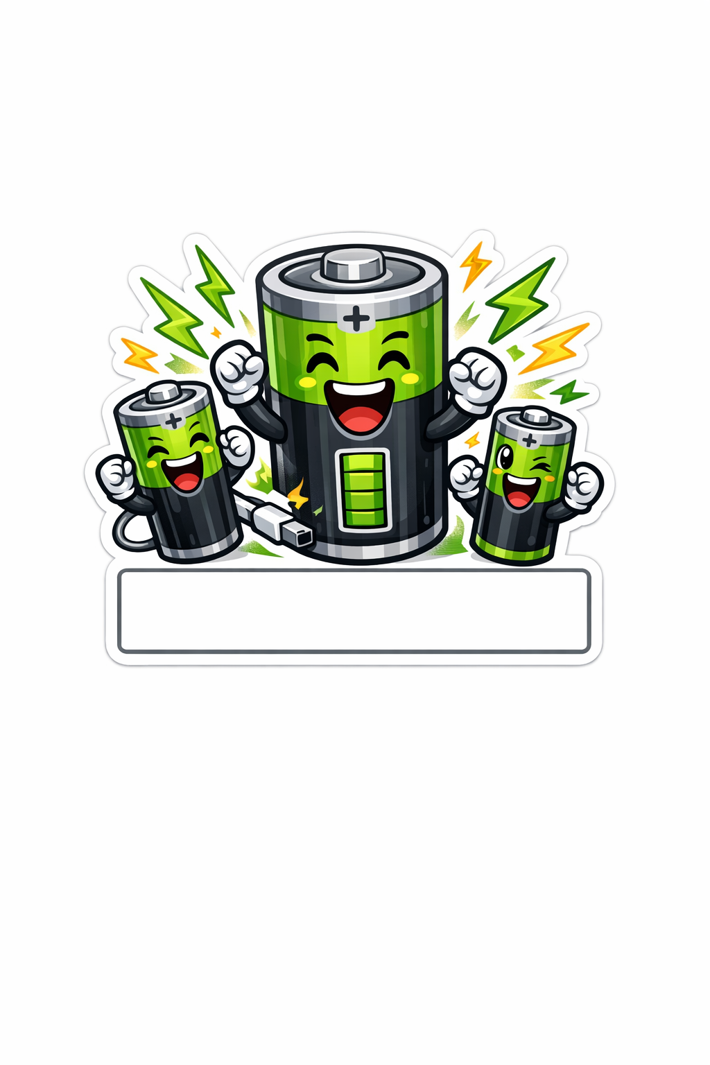 Stickette Batterie che caricano con entusiasmo