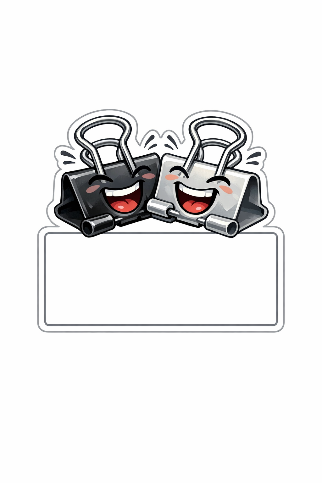 Stickette Mollettoni per fogli che stringono ridendo