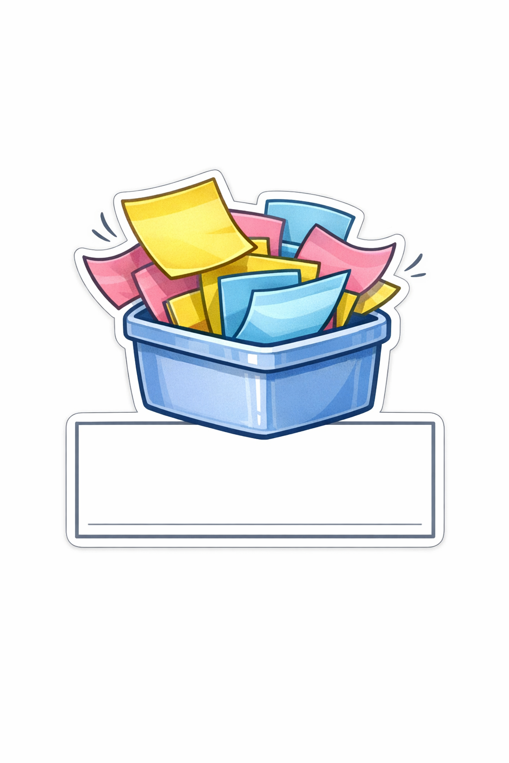 Stickette Post-it che sventolano dal contenitore