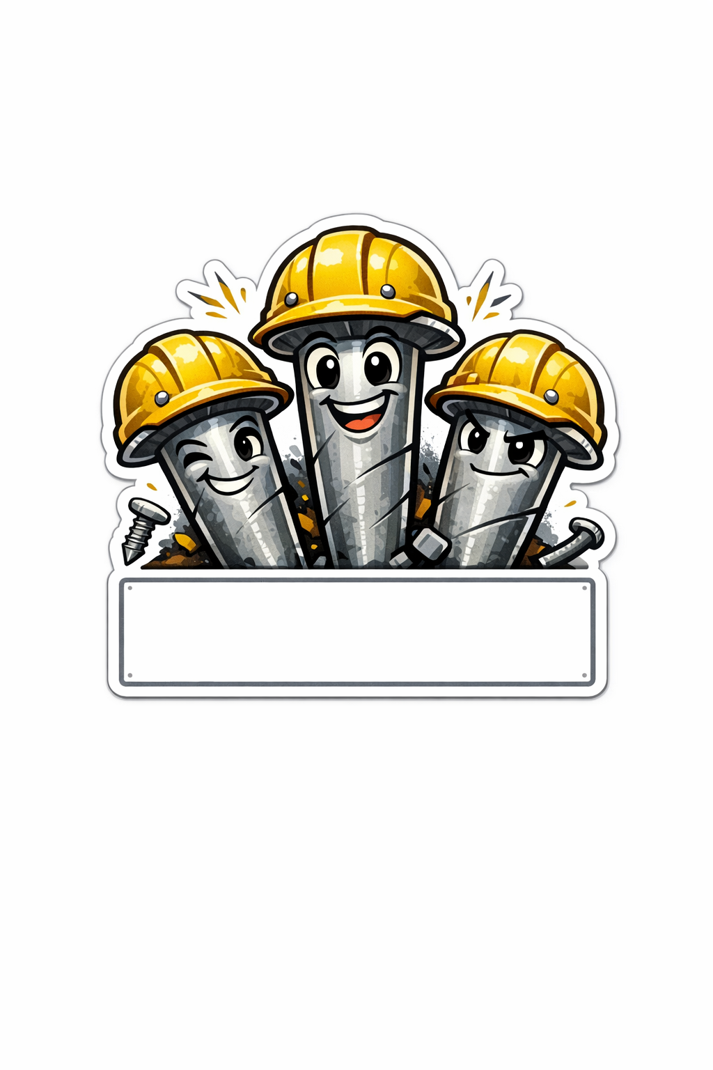 Stickette Chiodi con il cappello da operaio