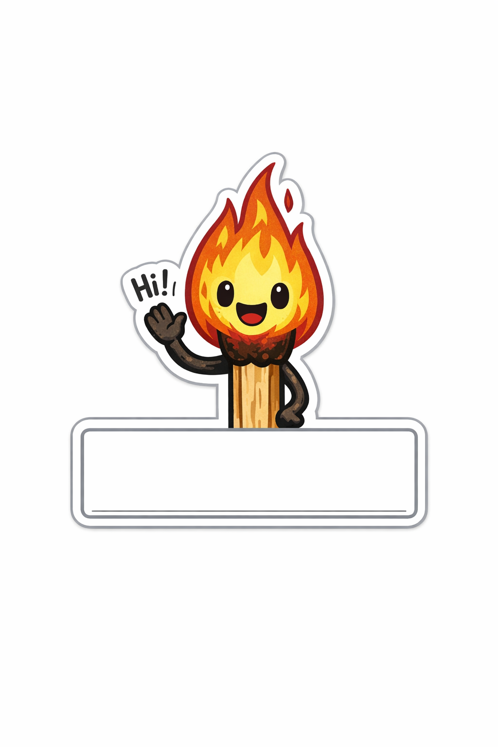 Stickette Fiammiferi con la fiamma che saluta