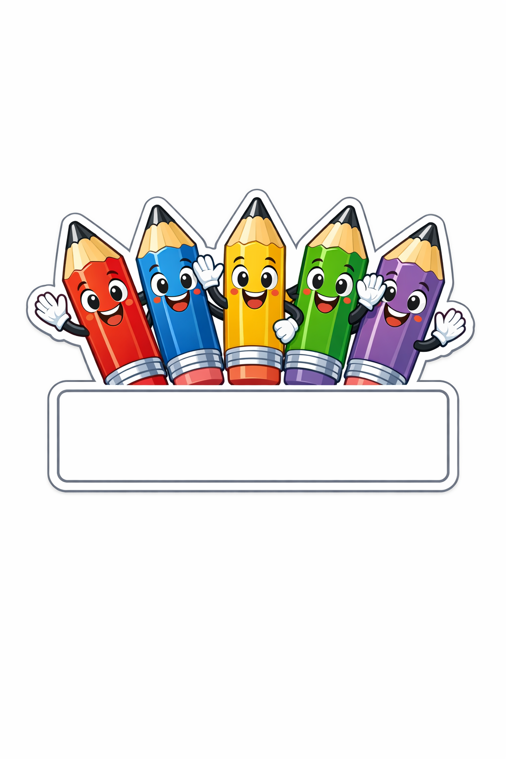 Stickette Matite colorate che salutano