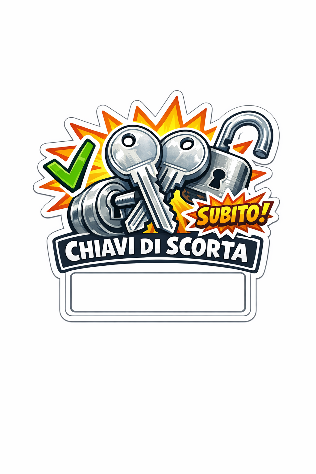Stickette Chiavi di scorta che aprono con sicurezza
